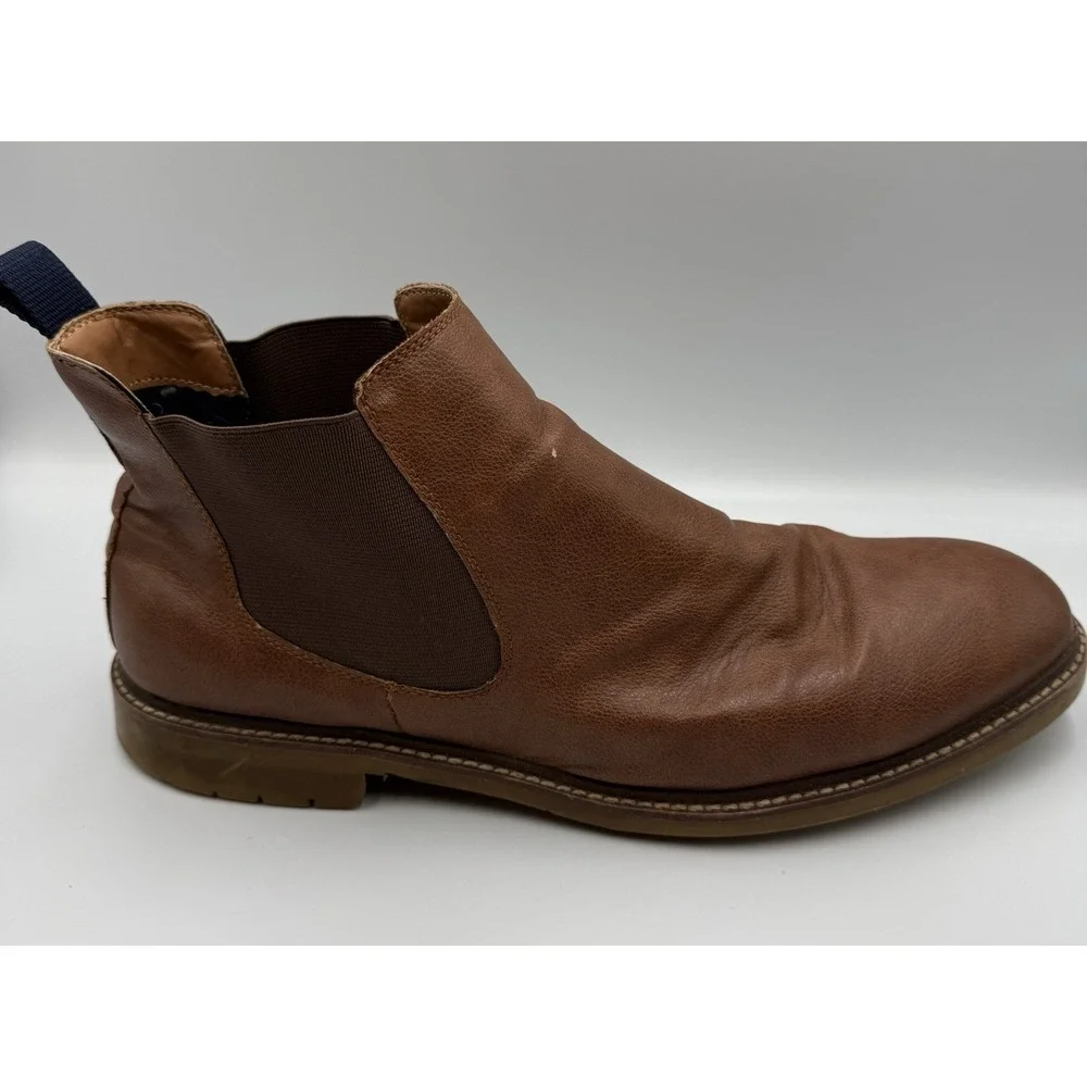 Steve Madden M‎ Master Mens 11.5 Brown Chelsea Boots Pull On Ankle